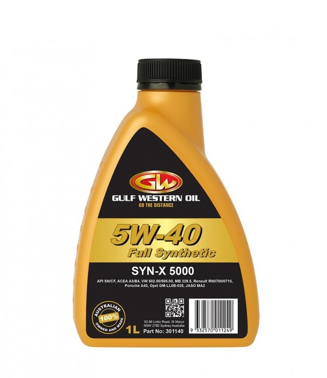 GULF WESTERN OIL Моторное масло SYN-X 5000 5W-40 1л