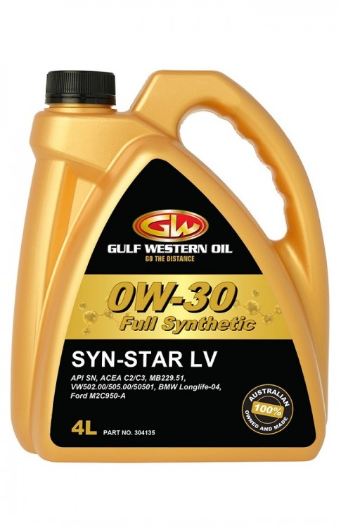 GULF WESTERN OIL Моторное масло SYN-STAR LV 0W-30 4л