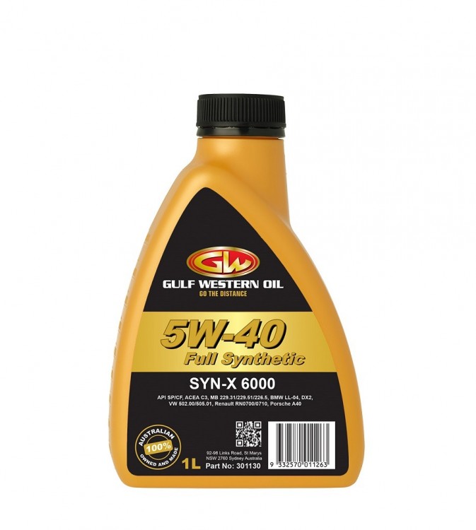 GULF WESTERN OIL Моторное масло SYN-X 6000 5W-40 1л